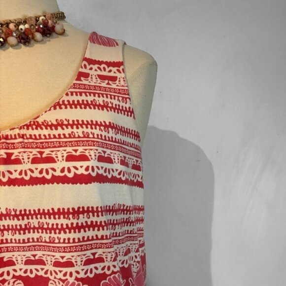 Lilly Pulitzer Coral/White Silk Blend Tank Top Size Medium - Picture 6 of 12